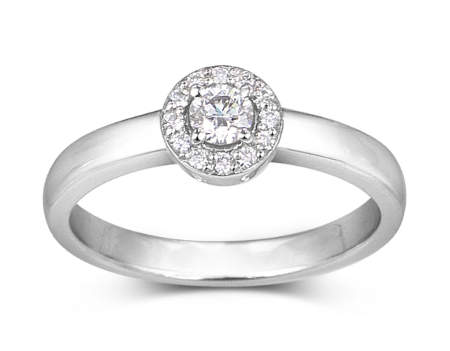 bague halo de diamant en Or