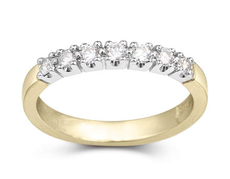 Bague semi éternité en or  à diamant